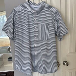 Columbia Striped Gray Men's button down Shirt